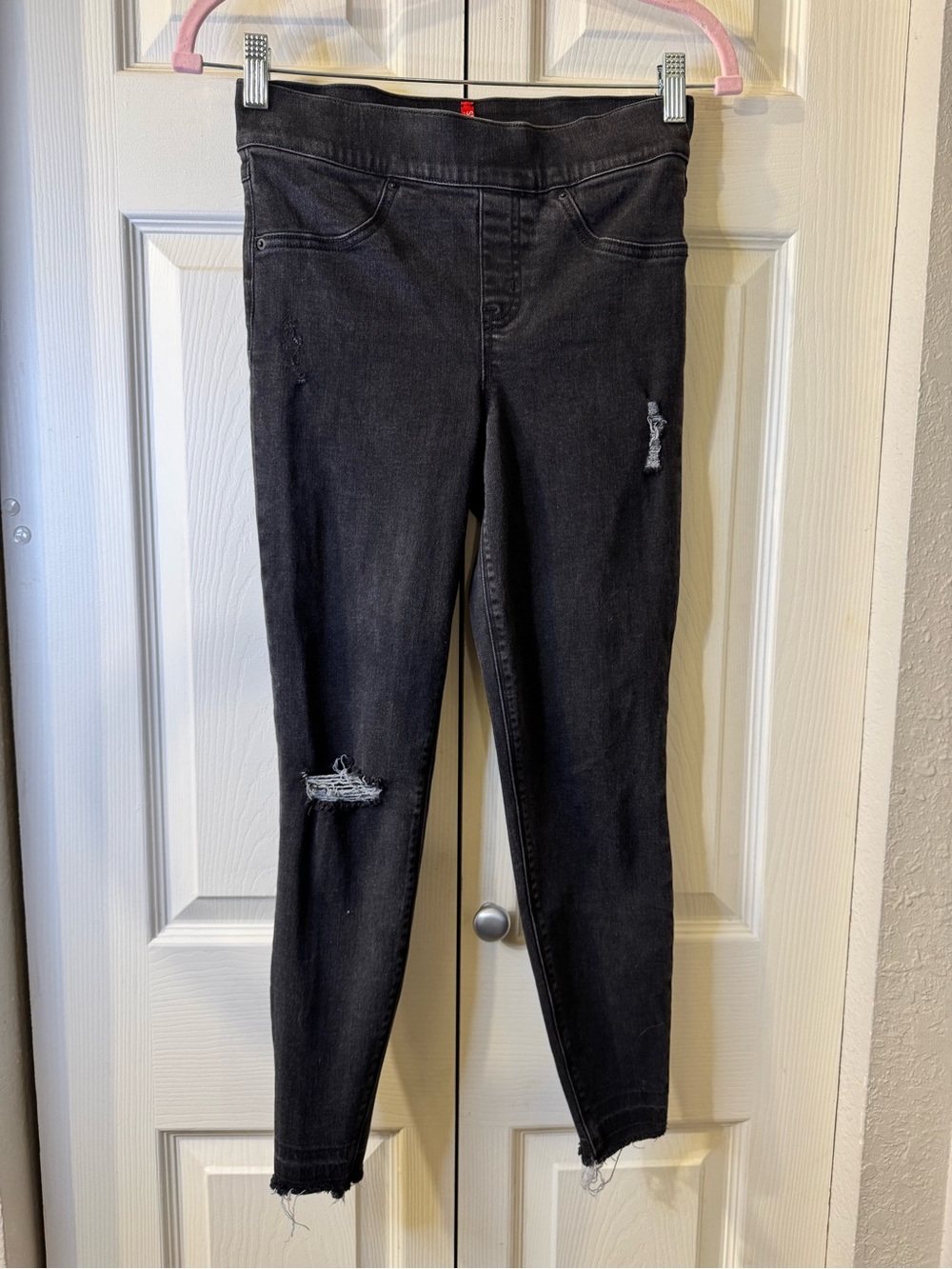 SPANX Black Ripped Skinny Jeans